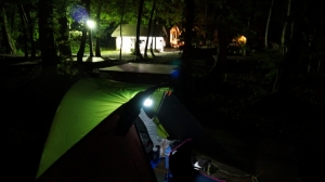 真湯野営場キャンプ場の夜